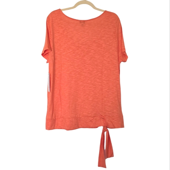 Olivia Sky Short Sleeve Tie Bottom Tunic Top - Picture 4 of 6